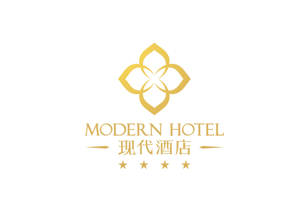 长安现代酒店logo标志设计